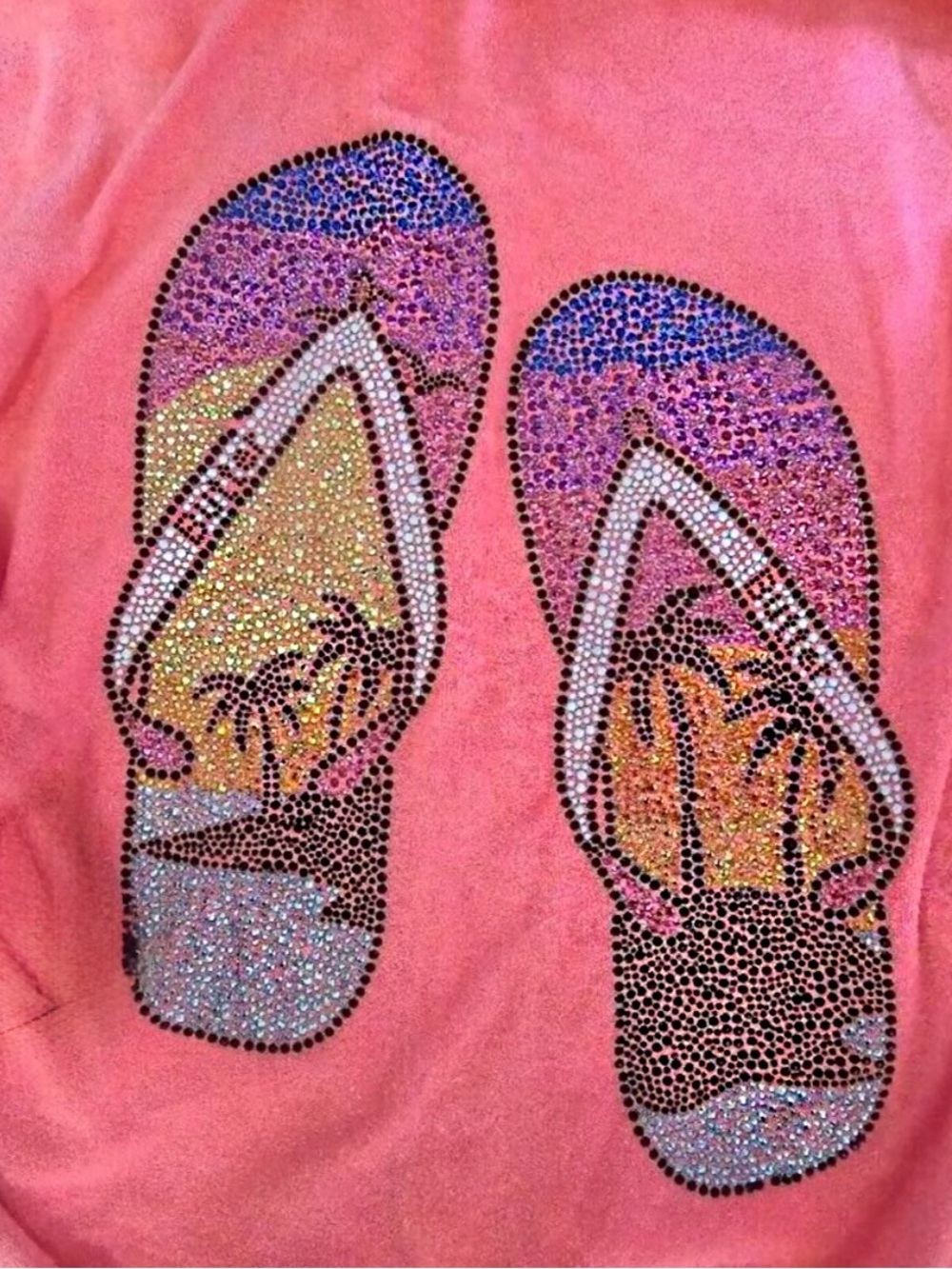 Butter Super Soft Zip Up Coral SUMMER Hoodie Girls Size M BLINGED OUT SO CUTE